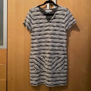 Anthropologie Black and White Knit Dress size S